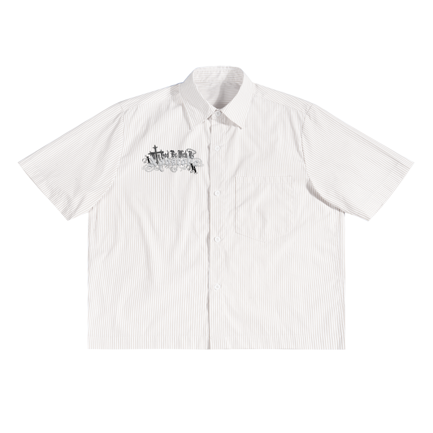 ALL-GLORY-TO-GOD Oversized Stripe Boxy Shirt