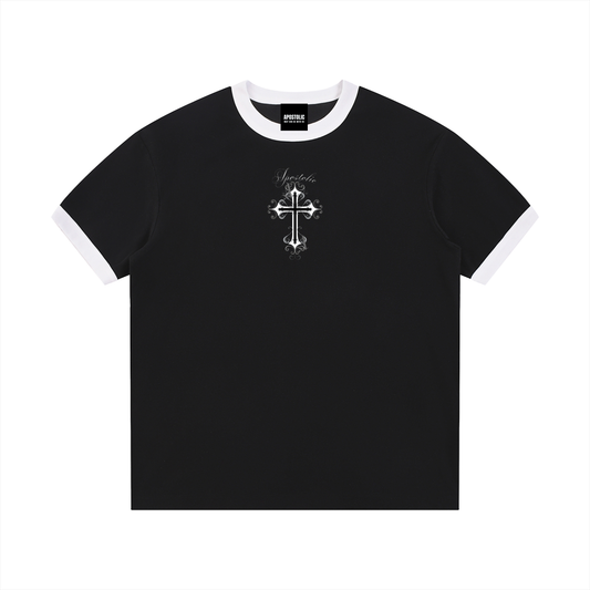 Holy Crucifix Ribbed Crewneck T-Shirt