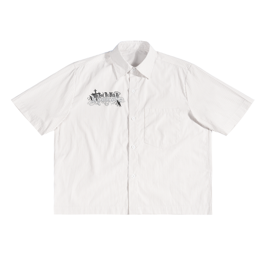 ALL-GLORY-TO-GOD Oversized Stripe Boxy Shirt
